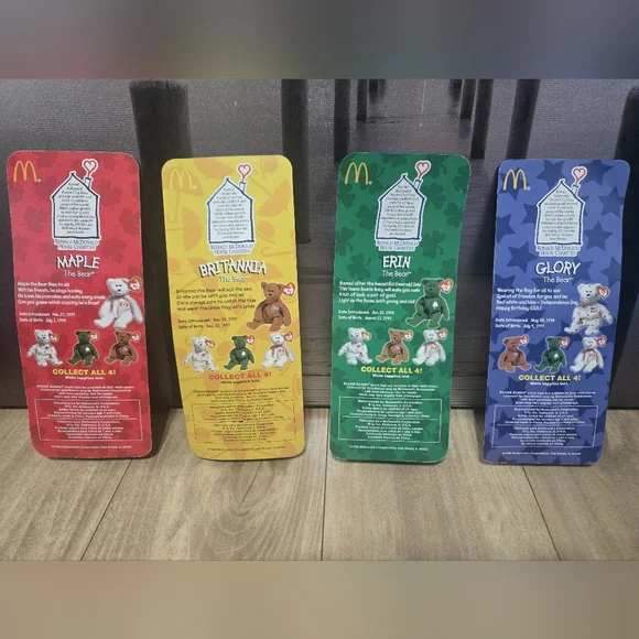 Ty Beanie Babies Bears Collection - Maple, Britannia, Erin, Glory - Picture 3 of 13